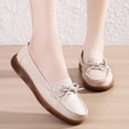 thumbnail image 5 of Women's Casual Loafers Slip On Leather Shoes Lightweight Casual Walking Shoes Female Moccasins Classic Penny Loafer Flats Boat Shoes, 5 of 7