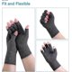thumbnail image 4 of 1 Pair of Fingerless Arthritis Compression Gloves Rheumatoid Osteoarthritis Wrist Support - Relieve Hand Pain (S, Grey), 4 of 5