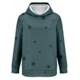 thumbnail image 5 of Women's Star Print Drawstring Hooded Sweatshirt with Pocket, Lightweight Oversized Long Sleeve Pullover Top, Casual Streetwear Fall Winter Comfort Wear, Aesthetic Soft Fleece Loungewear Light Green S, 5 of 8