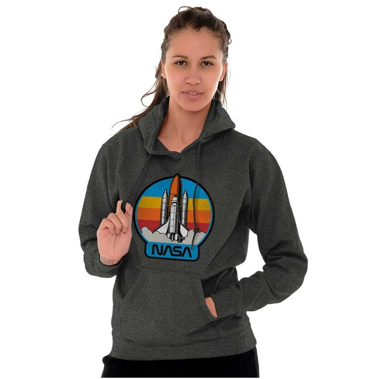 Retro NASA Worm Logo Rocket Launch Hoodie Sweatshirt Women Men Brisco Brands 5X Walmart