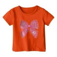 thumbnail image 3 of Hauts pour Filles T-Shirts & Chemises Motif Lettre Décontracté pour Enfants Imprimé Multicolore Col Rond Manches Courtes Hauts pour Filles - Élégants et Confortables pour Tous les Jours, 3 of 3