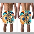 thumbnail image 3 of luoweisi Men's Beach Shorts Quick Dry Swim Trunks with Mesh Lining Geometry L, 3 of 5