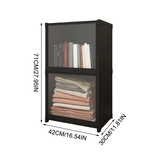 Leodye 1PCS Multi-purpose Anti-tip Top Bookcase Rack Sturdy Space-saving Home office Book Sundry Storage Shelf -16.54*11.81*27.95IN