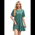 thumbnail image 4 of Vestido de Cuello Redondo y Corta Verde Oscuro XL, 4 of 7