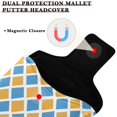 thumbnail image 3 of Haosy Blue Yellow Block Golf Mallet Putter Cover Strong Magnetic Leather Golf Club Headcover Closure, 3 of 7