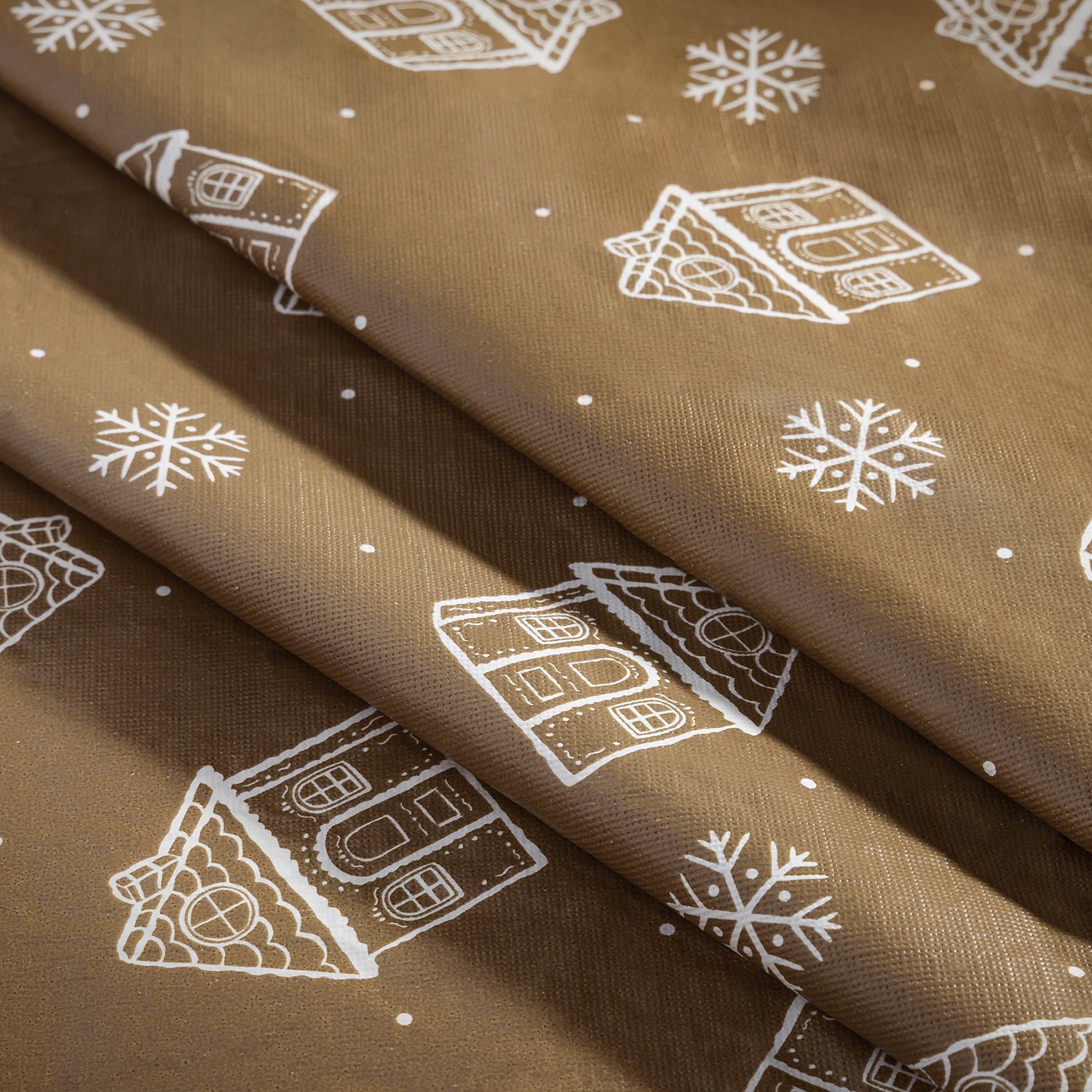 Holiday Time Gingerbread PEVA tablecloth 52x70