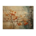thumbnail image 3 of Designart "Glowing Embers Maple Trees wall art III" Floral Print on Natural Pine Wood, 3 of 5