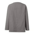 thumbnail image 5 of Yuncity Linen Shirt Women Casual Loose Fashion Long Sleeved Solid Color Retro V Neck Pullover Shirt S-3Xl, 5 of 5
