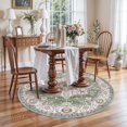 thumbnail image 2 of General Washable 4round Area Rugs - Boho Rugs for Living Room Stain Resistant Carpet Vintage Tribal Rugs for Bedroom Kitchen Bathroom with Non Slip Backing Home Decor Floor Decoration Mat 4ft Sage, 2 of 16