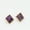 Purple, variant on Square Acetate Bead Mini Stud Earrings Dainty Boho Gold Filigree Women Jewelry