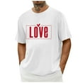 thumbnail image 2 of COSFO Crewneck Mens T-Shirts Funny Short Sleeve Valentine's Day Cotton Tops Loose Fit Pullover Vacation Graphic Tees, 2 of 5