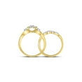 thumbnail image 3 of FB Jewels 10kt Yellow Gold Womens Round Diamond Halo Twist Bridal Wedding Engagement Ring Band Set 1/3 Cttw, 3 of 4