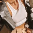 thumbnail image 4 of Women Crop Top Simple - Breathable Solid Color Summer Sleeveless Top Tank Top, 4 of 10