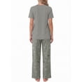 thumbnail image 4 of Weekease Two Piece Pajama Sets for Women Crew Neck Short Sleeve Tops and Printed Pant Casual Sleepwear, 4 of 7