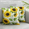 thumbnail image 3 of JEUXUS  Yellow Sunflower Throw Pillow Case Square Sofa Cushion Cover Home Decorative Armchair Bedroom Livingroom Standard Pillowcase, 3 of 5