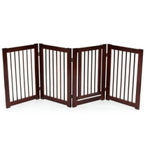 YYAo Dog Gates for The House,Dog Gate for Stairs,Pet Gate Safety Fence, 30 Inch Configurable Folding 4 Panel Wood Fence