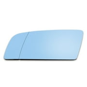 Rearview Mirror Glass with Backing Plate Blue Heated Left for BMW 550i 525i 528i