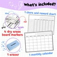 thumbnail image 2 of White Board Calendar & Chore Chart - Magnetic Family Command Center & Reward Chart for Kids with Dry Erase Eraser and 4 Markers - 17x12" - Learning Resources & Homeschool, 2 of 7