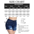 thumbnail image 6 of jinghuiyue Womens Ripped Denim Shorts Mid Rise Stretchy Frayed Raw Hem Casual Summer Jean Shorts L, 6 of 6