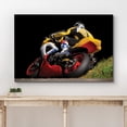 thumbnail image 3 of wall26 Canvas Print Wall Art Motorcycle Rider Makes a Turn Sports Athletes Photography Realism Contemporary Scenic Urban Multicolor Ultra for Living Room, Bedroom, Office - 12"x18", 3 of 5