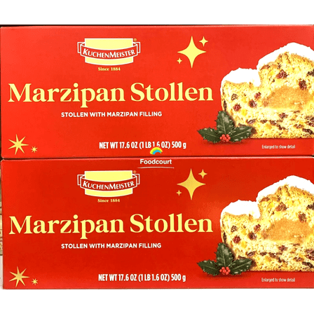 2 Packs Kuchenmeister Marzipan Stollen Christmas 17.6 oz Each = 35.2 oz