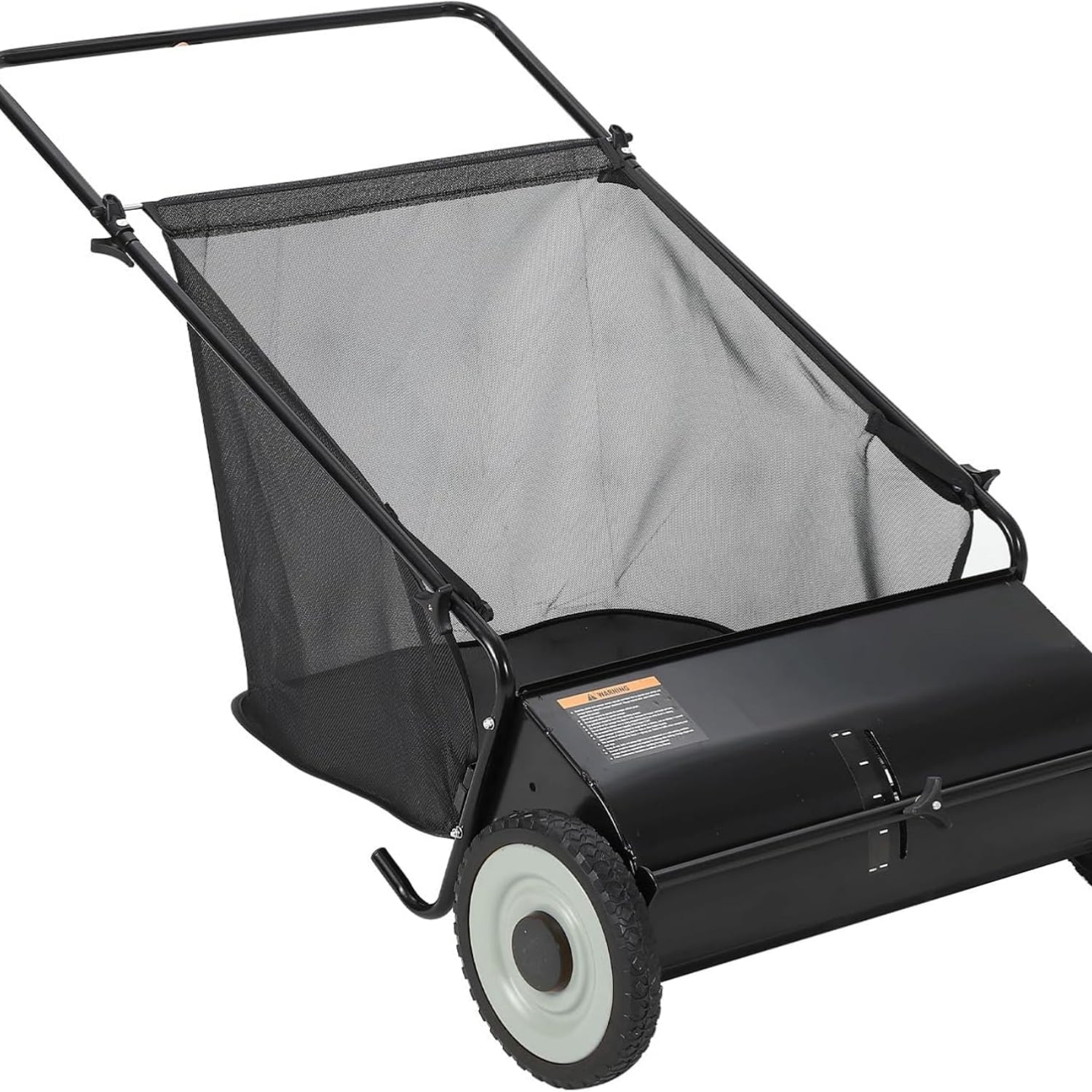 Riedhoff 26" Push Lawn Sweeper,4 Spinning Brushes, 7 Cu. Ft Capacity Collection Bag, Adjustable Height, Black