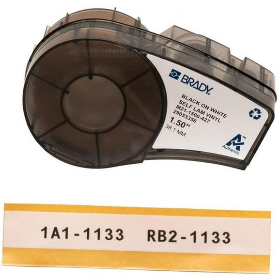 Brady Label Tape Cartridge, Black on White, Labels/Roll: Continuous M21-1500-427
