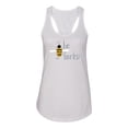 thumbnail image 2 of Be Fearless Buzzing Bee Pop Culture Ladies Racerback Tank Top, White, Medium, 2 of 3