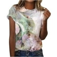 thumbnail image 2 of Munlar Graphic Womens T Shirts Short Sleeve White Crew Neck Blouses Flower Tops for Women, 2 of 5