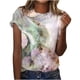 thumbnail image 1 of Mujeres moda verano Sexy pliegue impreso regular mujeres manga corta cuello redondo botón Top OAVQHLG3B Store  lin121212, 1 of 4