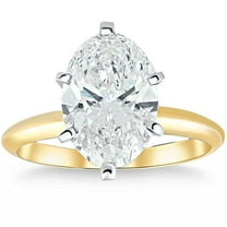 Pompeii 3Ct Oval Certified Diamond 14k Gold Solitaire Engagement Ring Lab Grown (GH,VS2)