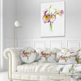 thumbnail image 3 of Designart Eustoma Flowers Watercolor Sketch - Floral Throw Pillow - 12x20, 3 of 5