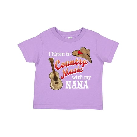 

Inktastic I Listen to Country Music with my Nana with Guitar and Hat Boys or Girls Toddler T-Shirt