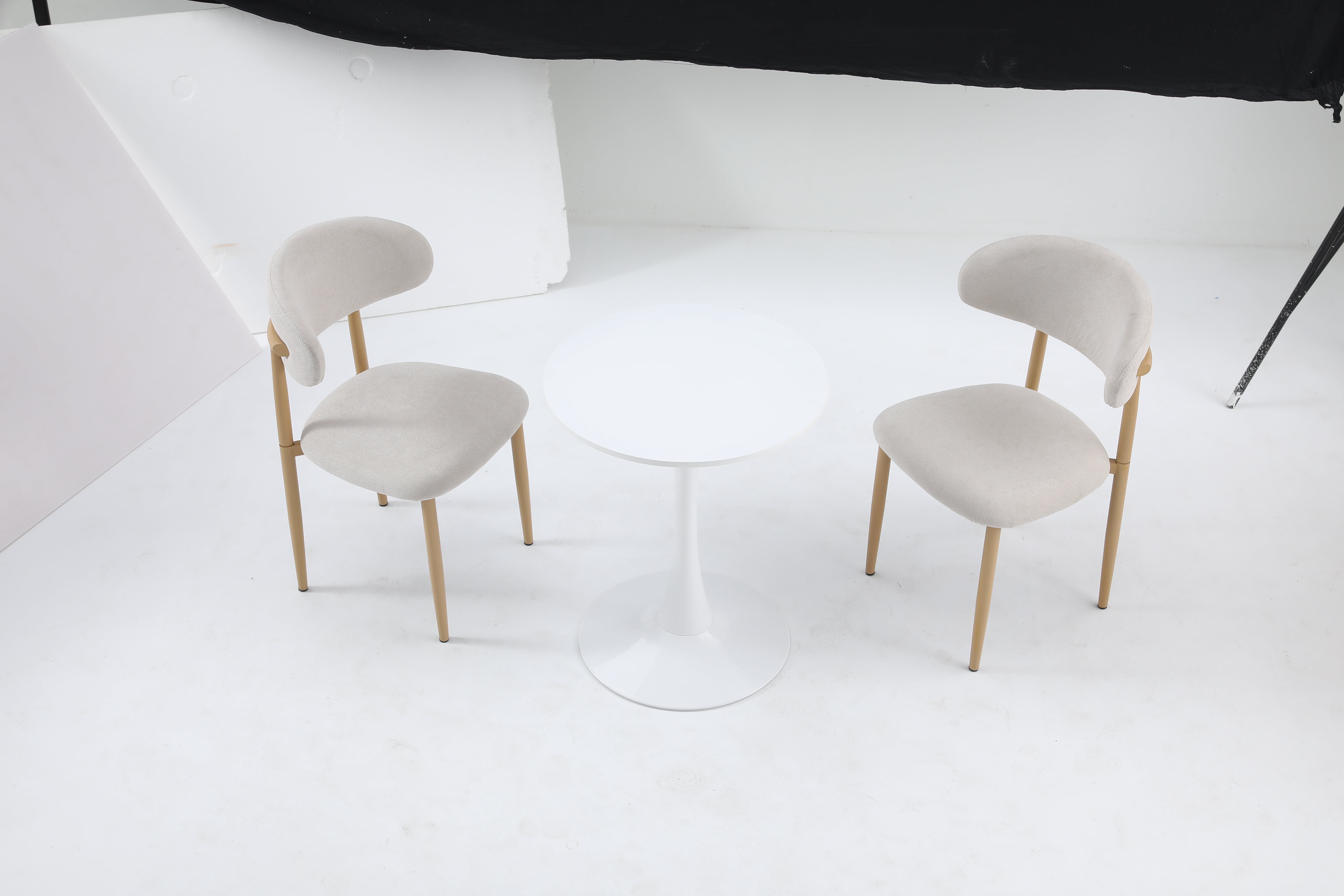 Round Dining Table 24 Inch with Tulip Pedestal Base, Modern Bistro Table and Kitchen Table for Small Spaces, White
