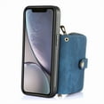 thumbnail image 5 of ELEHOLD iPhone XR Crossbody Wallet Case, Zipper PU Leather Phone Case with Card Holder Wrist Strap Purse Cover for iPhone XR,Blue, 5 of 7