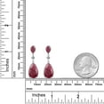 thumbnail image 5 of Dangling 13.23 Ctw Dyed Ruby, White Topaz 925 Sterling Silver Pear, Round Dangle Earrings For Women By Orchid Jewelry, 5 of 7