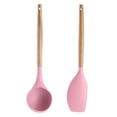 thumbnail image 1 of Utensilios de cocina del silicón de la cocina, sistema del utensilio de cocina de 2 piezas, utensilios de cocina de madera fáciles de limpiar, 1 of 5