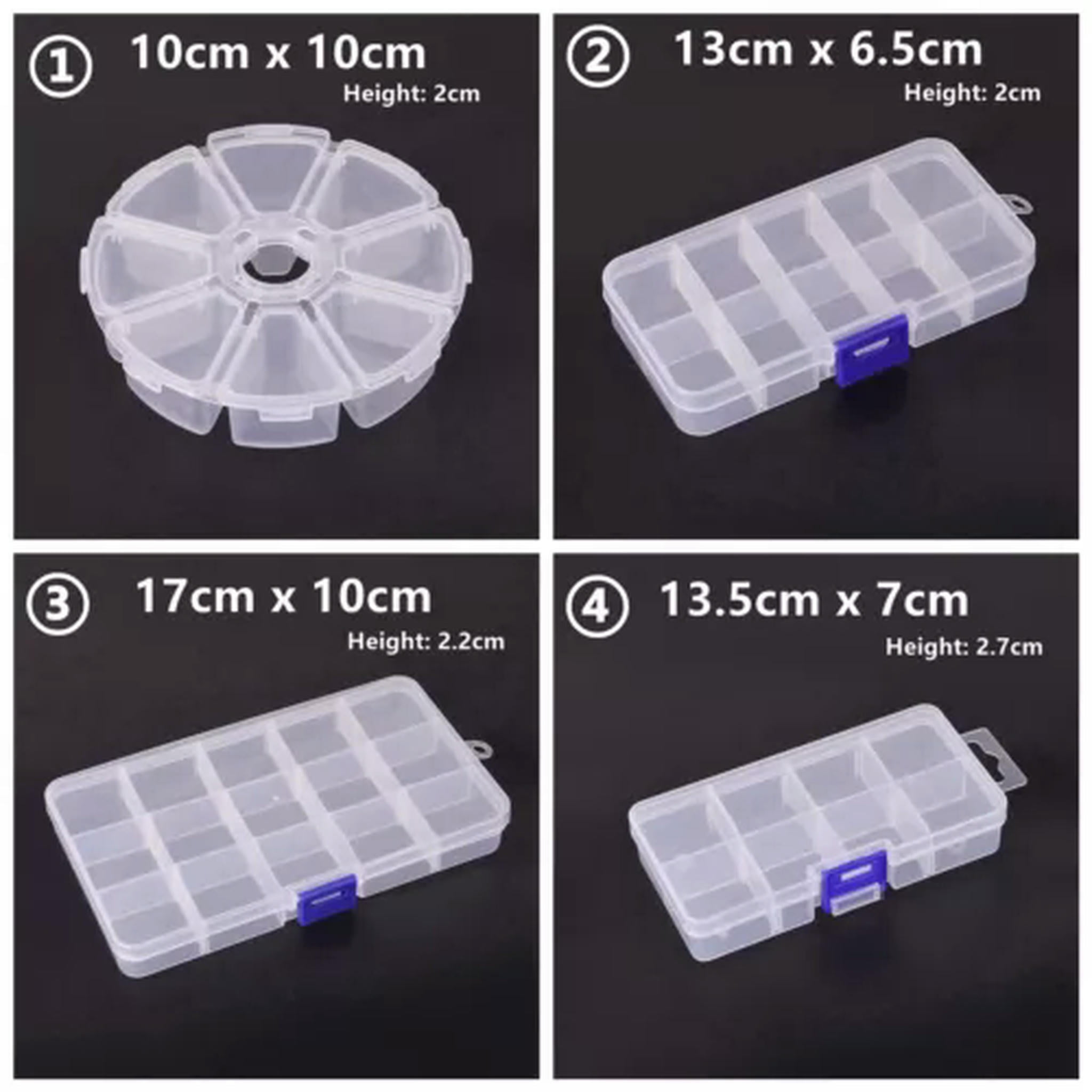 U8MO 8/10/15/24/36 Removable Compartment Organizer Container Bead Storage Plastic Box-5# 24 Grids