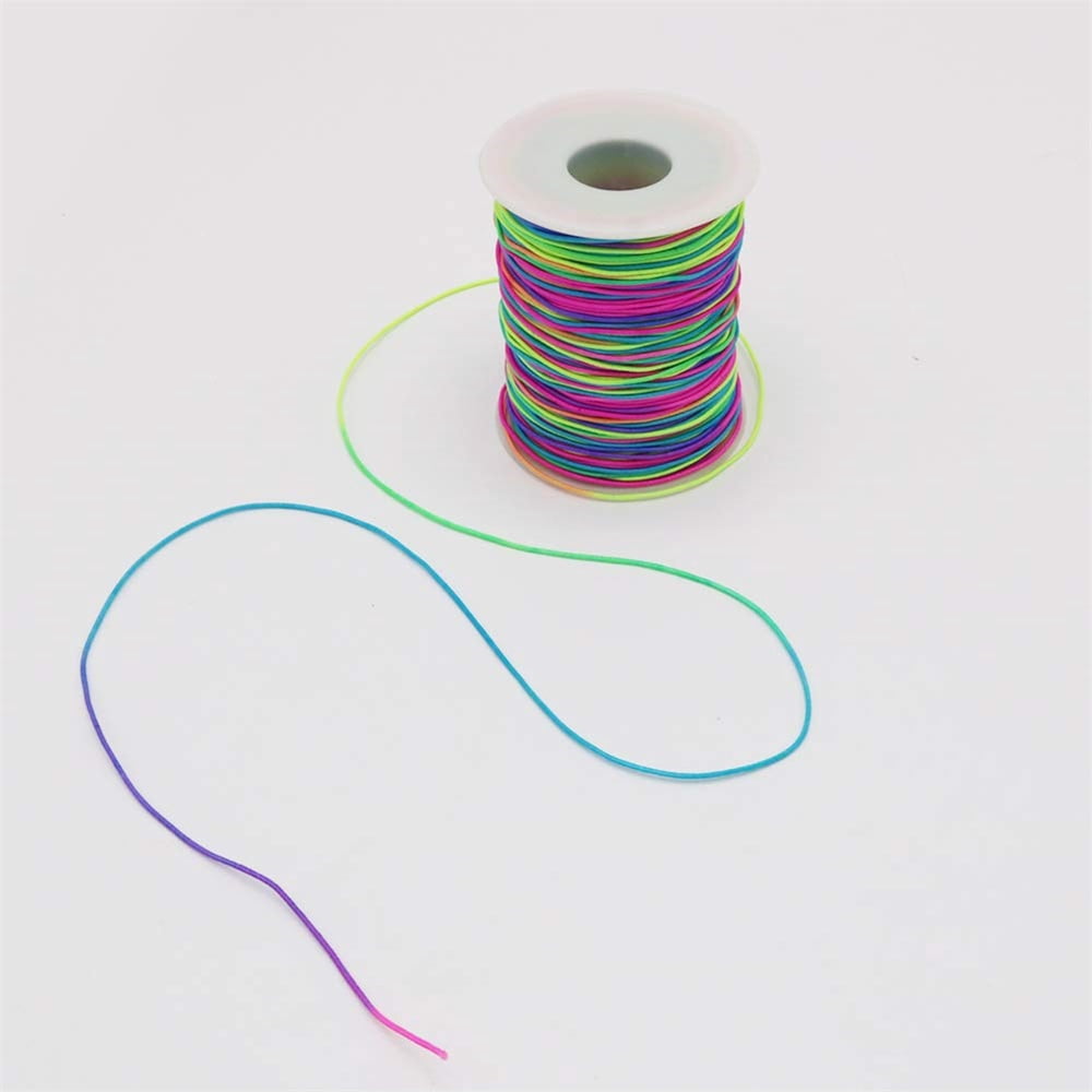 1mm Stretchy Bracelet String, Sturdy Rainbow Elastic String Elastic Cord for Jewelry Making, Necklaces, Beading and Crafts，3pcs，（Colourful）