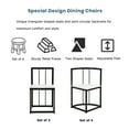 thumbnail image 3 of Bellemave 7-Piece Dining Table Set with Faux Marble, Modern 55 Inch Kitchen Table Set for 6 with 2 Middle Chairs and 4 Triangular Chairs, Industrial Table and Chairs with Metal Frame (Black+White）, 3 of 11