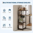 thumbnail image 4 of 3-Piece Dining Table Set for 2, Expandable Bar Table and Chairs Set, with Storage Shelves and Wine Rack, for Living Room, Apartment, Brown, 4 of 10