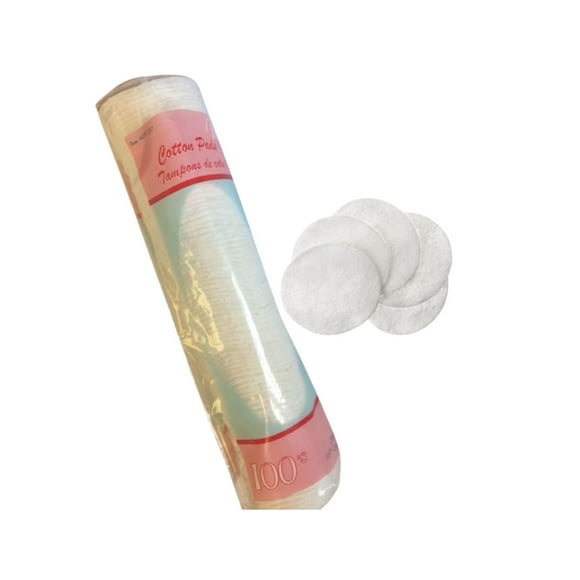 Makeup Remover Cotton Quilted Pads dry round facial cleanser 100's count bag bulk packing 12's/ box