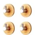 thumbnail image 4 of Ganchos autoadhesivos de acero inoxidable 304 y bambú, ganchos para albornoz, ganchos de pared, soporte para toallas de cocina, ganchos para ropa, sin perforación, baño, cocina, oficina, ganchos para, 4 of 4