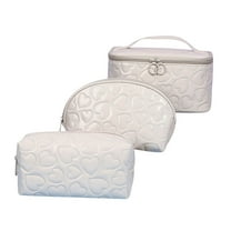 Hvmvliv Makeup Bag Set Cosmetic Bag 3 Pack Makeup Bags for Women Travel Toiletry Bag with Zipper Leather Organizer Makeup Stroage Bag Gifts for Women(3pc)