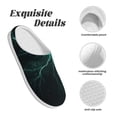 thumbnail image 5 of Disketp Green Lightning Flash Women's Men's Slippers Plush Slip-On House Slipper for Winter Indoor Soft Cushion Non-slip Fluffy Slides Slippers-37/38, 5 of 7