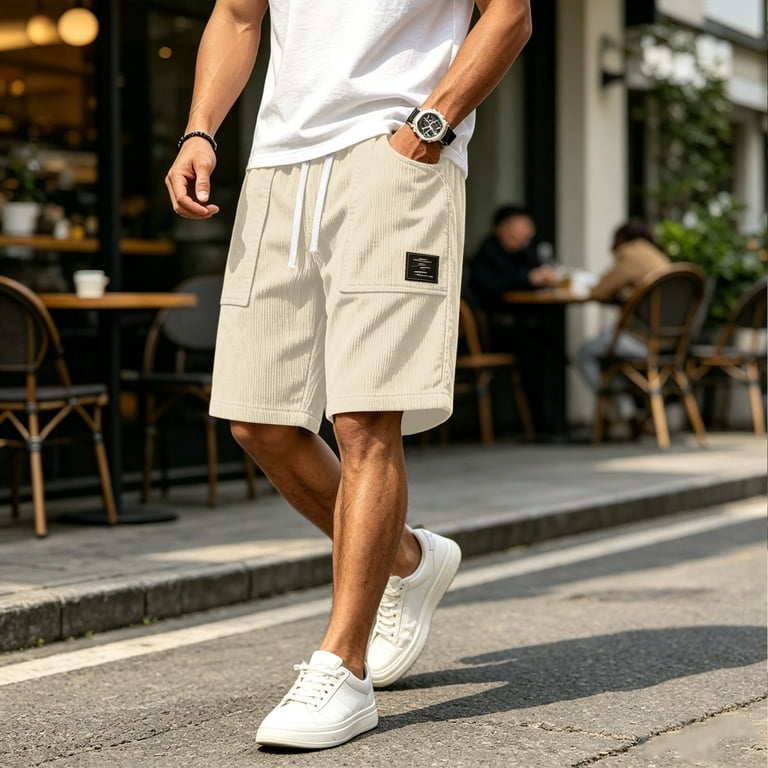 Uwinwear Men's Corduroy Shorts Casual Shorts Mens Beach Shorts 7