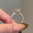 thumbnail image 4 of 2.5CT Emerald Cut Simulated Diamond Hidden Halo Engagement Wedding Ring 14K Yellow Gold Plated, 4 of 5