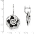 thumbnail image 2 of White Sterling Silver Earring Hinged Huggie Women'S Cubic Zirconia CZ Clear Black 40 mm 23, 2 of 2