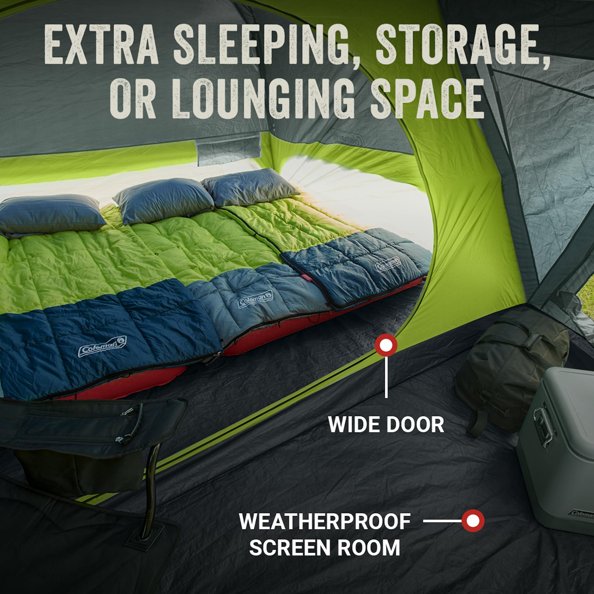 Coleman Skydome™ 8-Person Camping Tent with Screen Room, Rock Grey