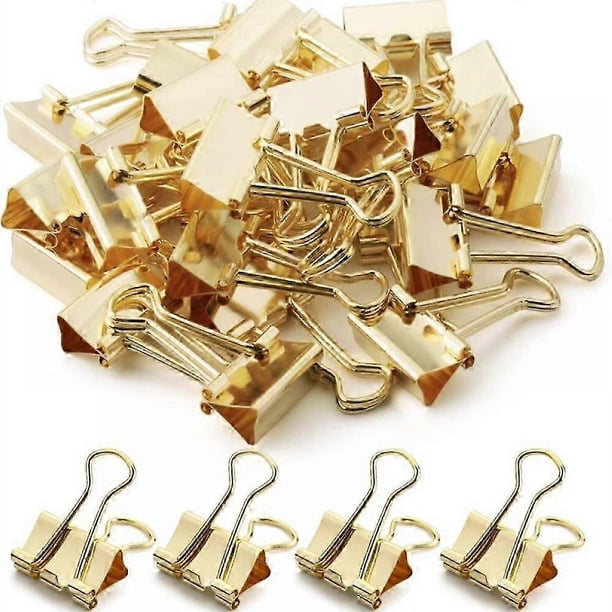 2026 Binder Clips, Small Binder Clips, 50Pack, Gold, Small Clips, Paper Binder Clips, Binder Clips Small Size, Small Paper Clips